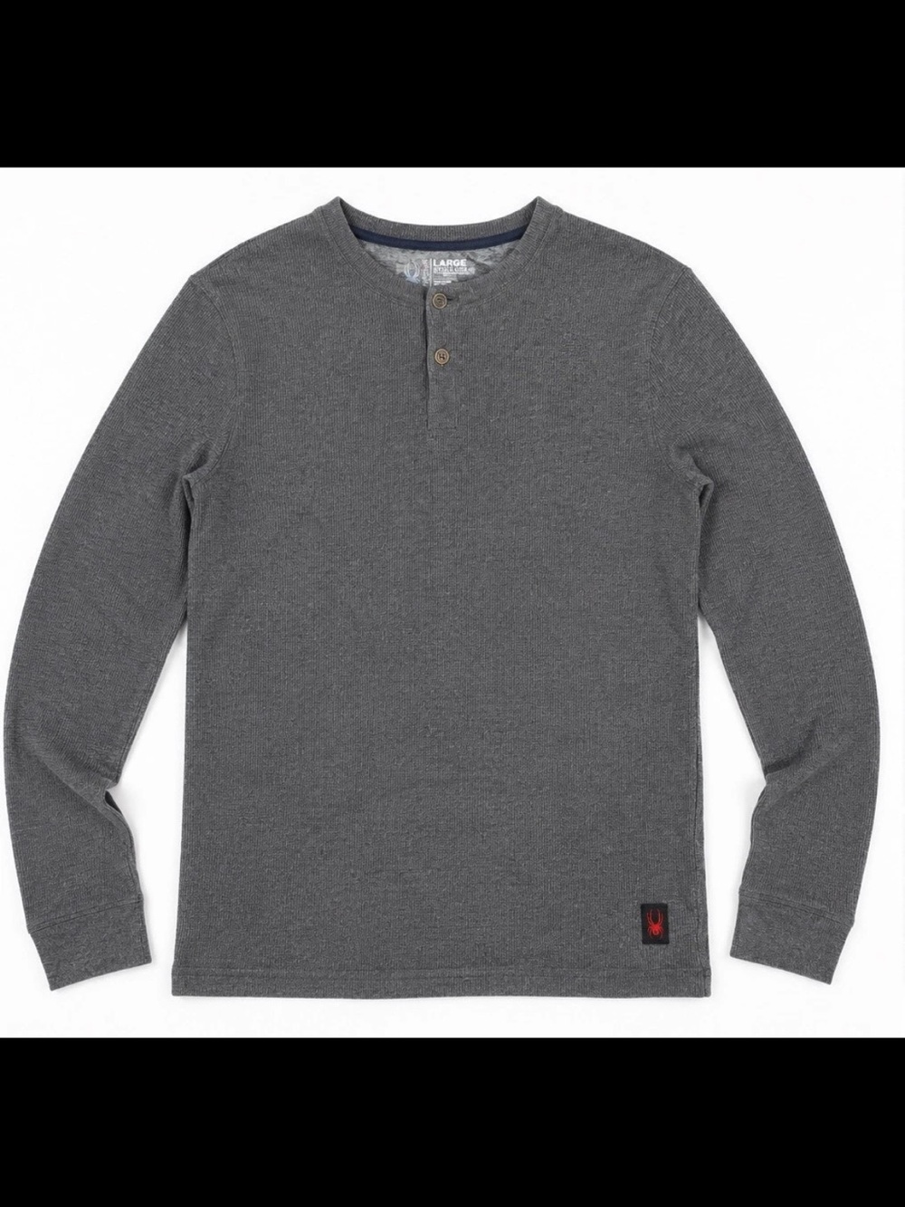 Spyder Men's Long-Sleeve Charcoal Henley